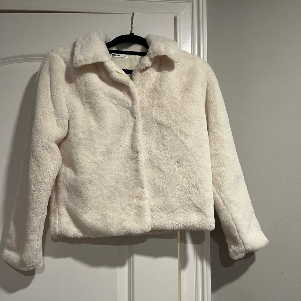 Epic Threads Kids Large (girl) White Faux Fur Coat